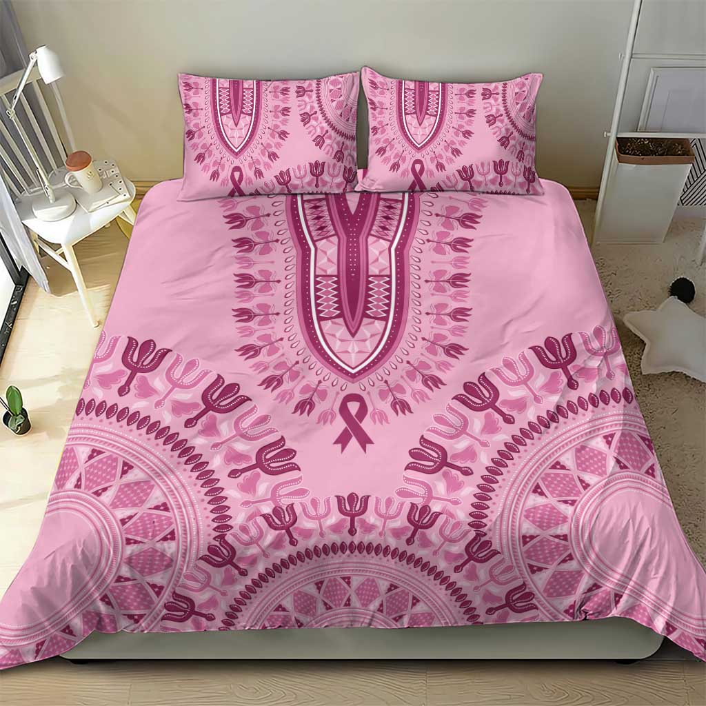 Afro Breast Cancer Awareness Dashiki Bedding Set Glamorous Pink LT7