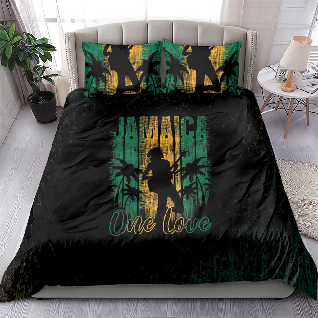 Afro-Jamaican One Love Grunge Bedding Set Jamrock LT7