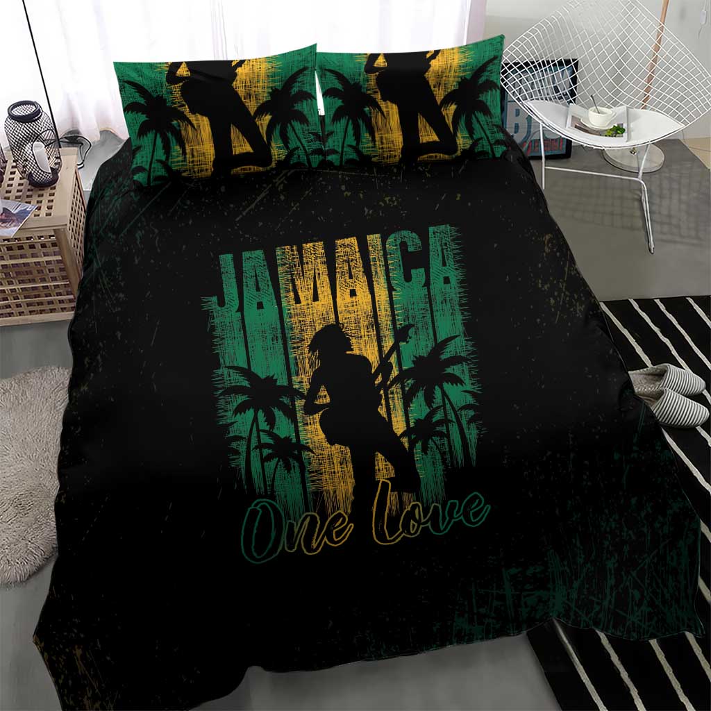 Afro-Jamaican One Love Grunge Bedding Set Jamrock LT7