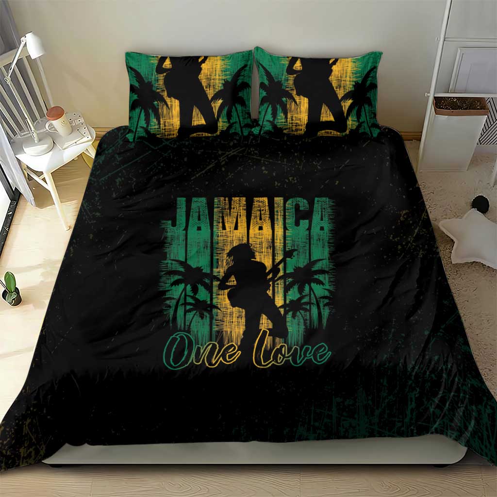 Afro-Jamaican One Love Grunge Bedding Set Jamrock LT7