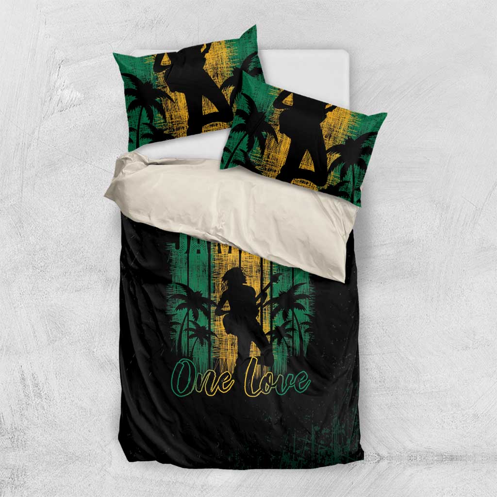 Afro-Jamaican One Love Grunge Bedding Set Jamrock LT7