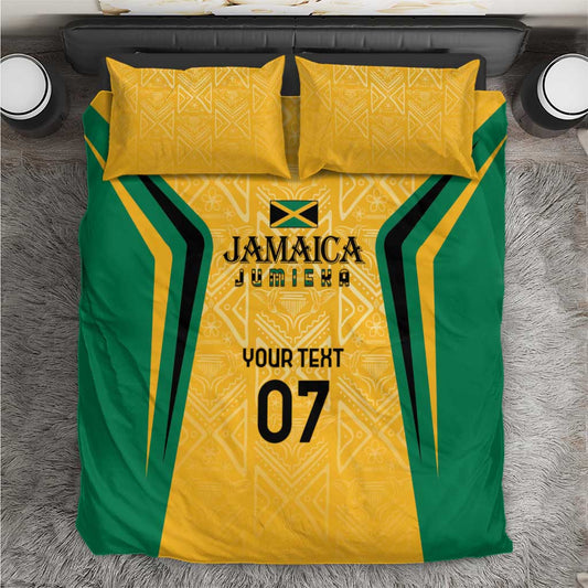 Afro-Jamaica Custom Bedding Set Golden Ethnic Motifs LT7