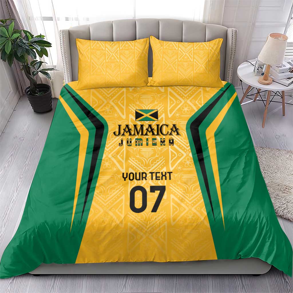 Afro-Jamaica Custom Bedding Set Golden Ethnic Motifs LT7