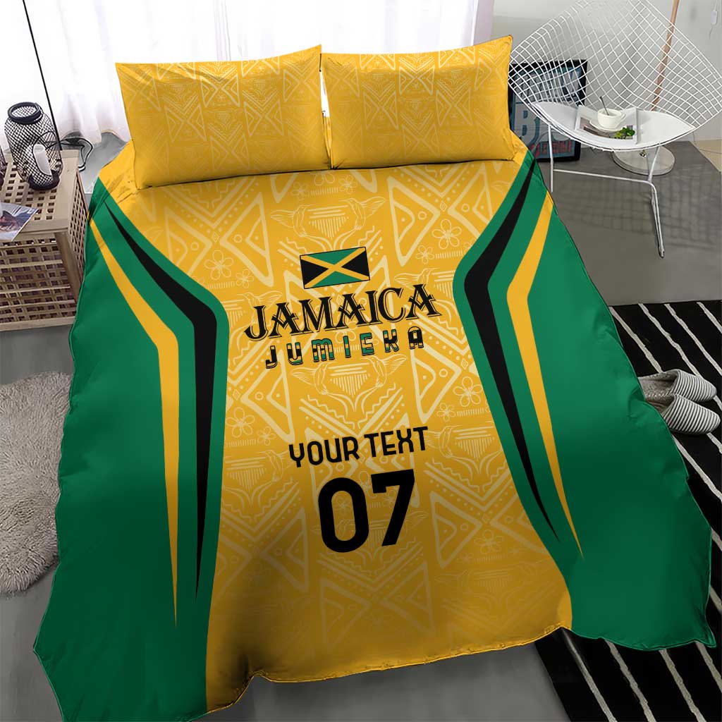 Afro-Jamaica Custom Bedding Set Golden Ethnic Motifs LT7