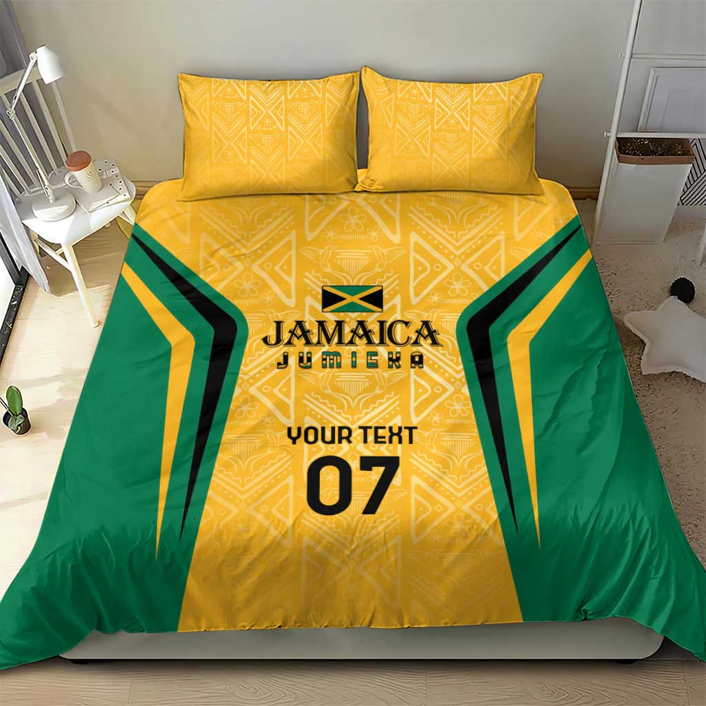 Afro-Jamaica Custom Bedding Set Golden Ethnic Motifs LT7