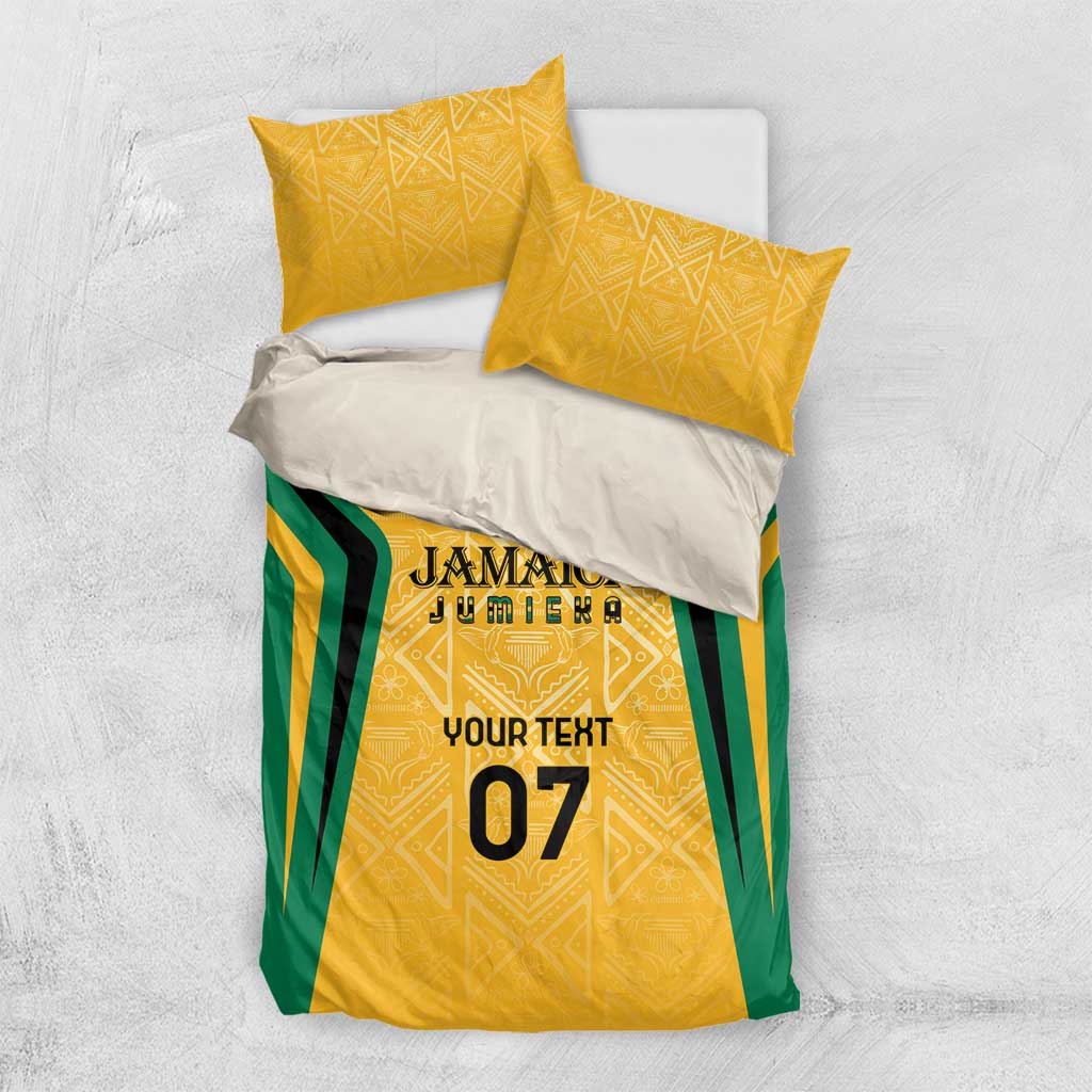Afro-Jamaica Custom Bedding Set Golden Ethnic Motifs LT7