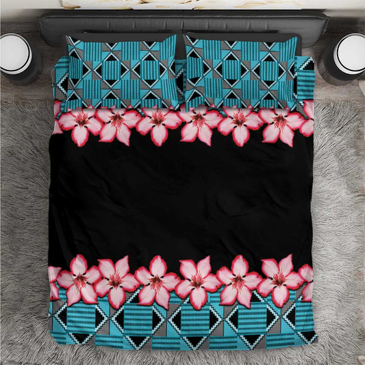 African Adenium Multiflorum Flowers Bedding Set with Kente Style LT9