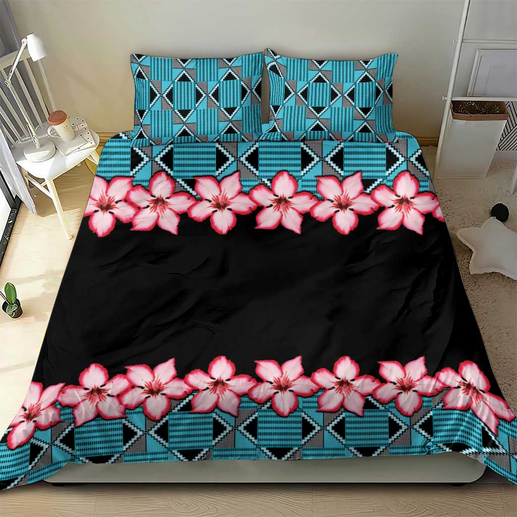 African Adenium Multiflorum Flowers Bedding Set with Kente Style LT9