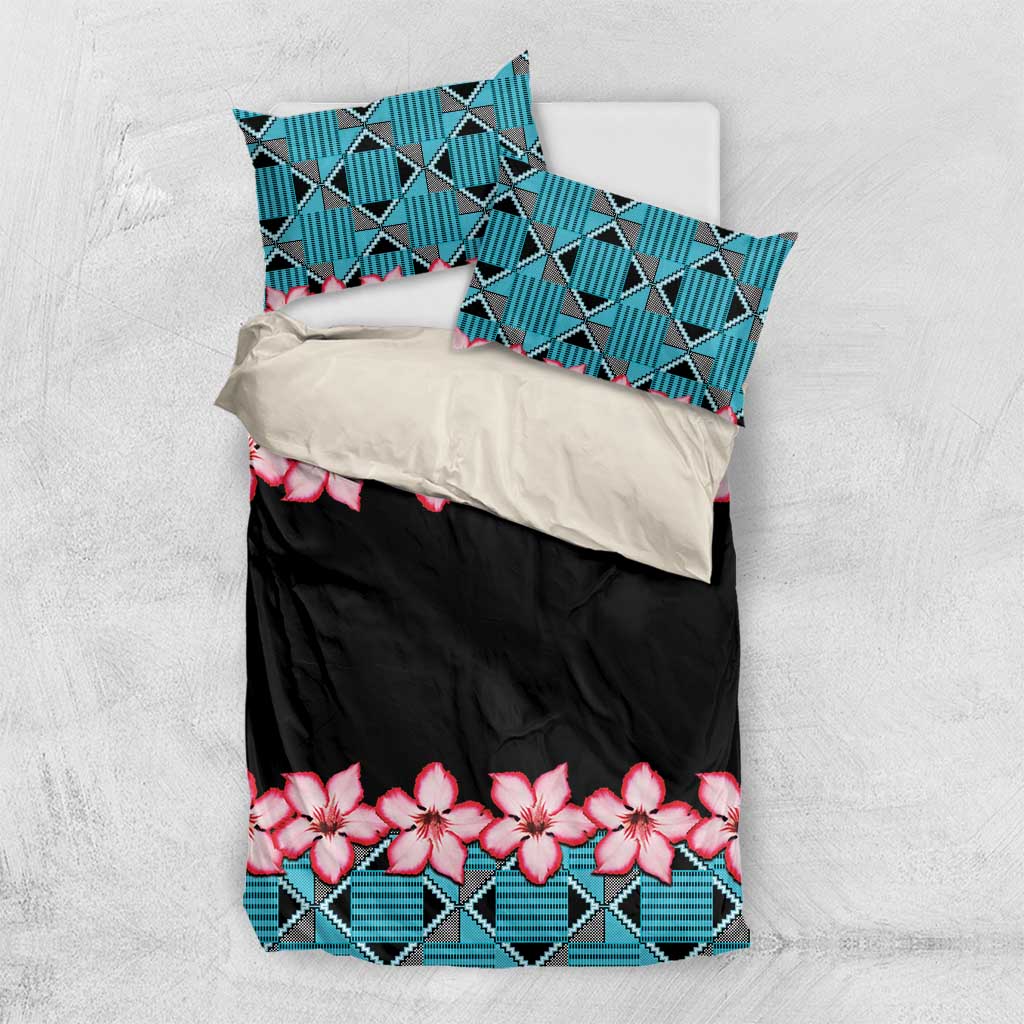 African Adenium Multiflorum Flowers Bedding Set with Kente Style LT9