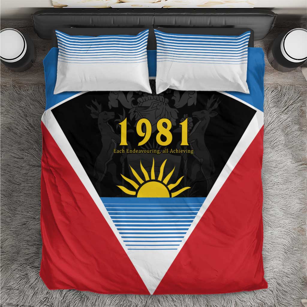 Afro-Antiguans and Barbudans 1981 Bedding Set Each Endeavouring All Achieving LT9