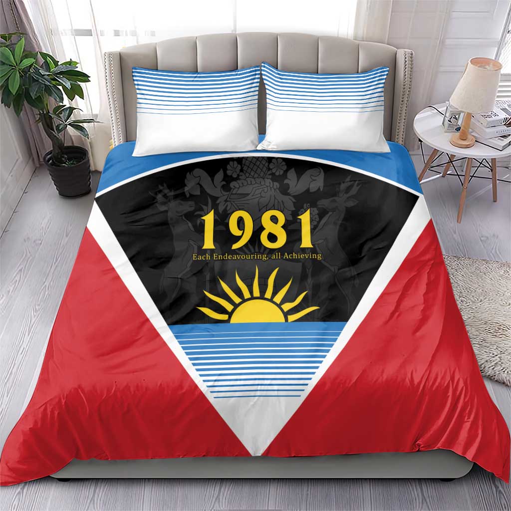 Afro-Antiguans and Barbudans 1981 Bedding Set Each Endeavouring All Achieving LT9