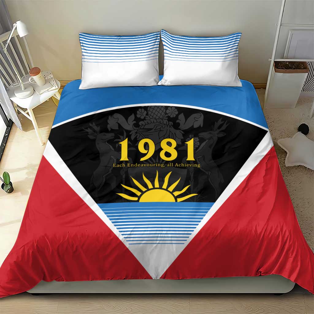 Afro-Antiguans and Barbudans 1981 Bedding Set Each Endeavouring All Achieving LT9