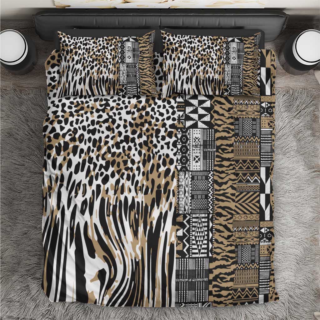 Africa Tribal Pattern Mixed Leopard Skin Bedding Set LT9