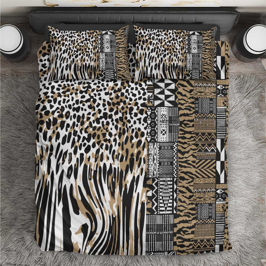 Africa Tribal Pattern Mixed Leopard Skin Bedding Set LT9
