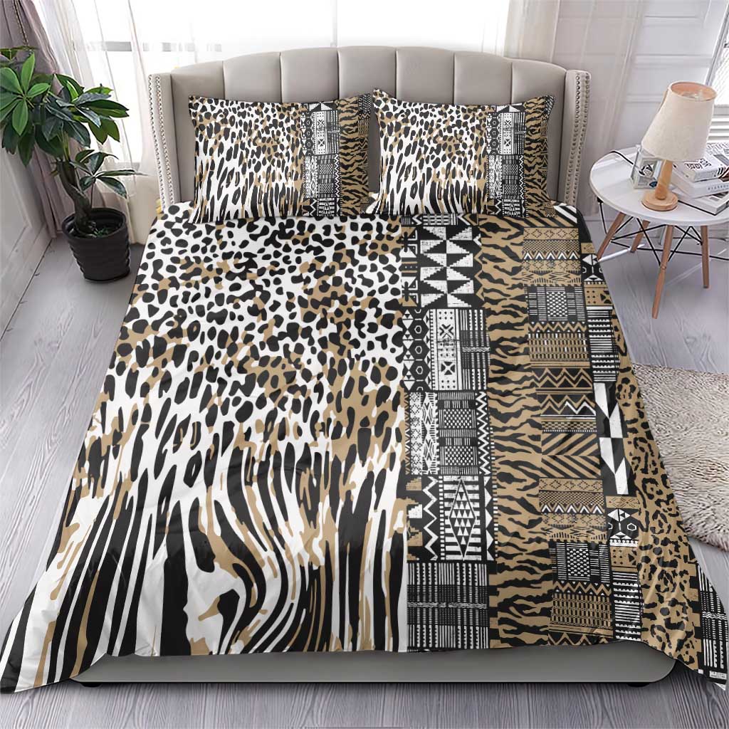 Africa Tribal Pattern Mixed Leopard Skin Bedding Set LT9
