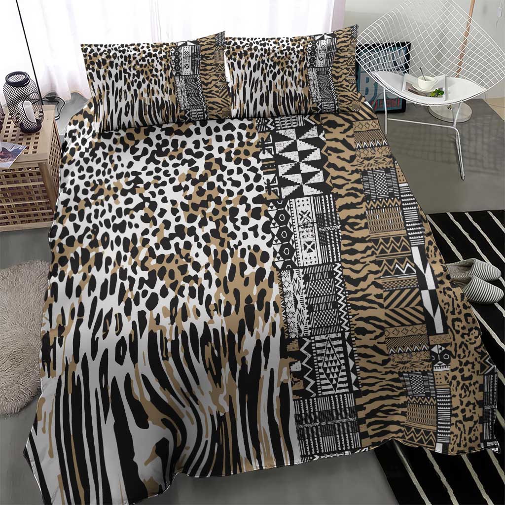 Africa Tribal Pattern Mixed Leopard Skin Bedding Set LT9
