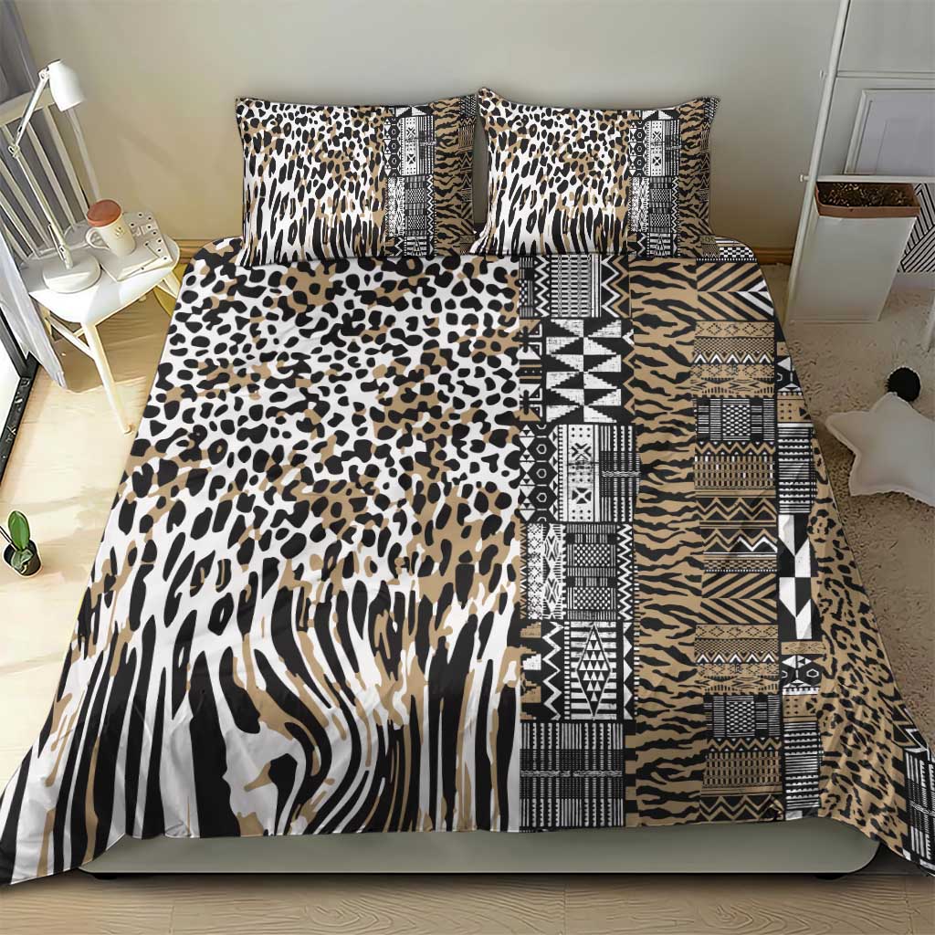 Africa Tribal Pattern Mixed Leopard Skin Bedding Set LT9