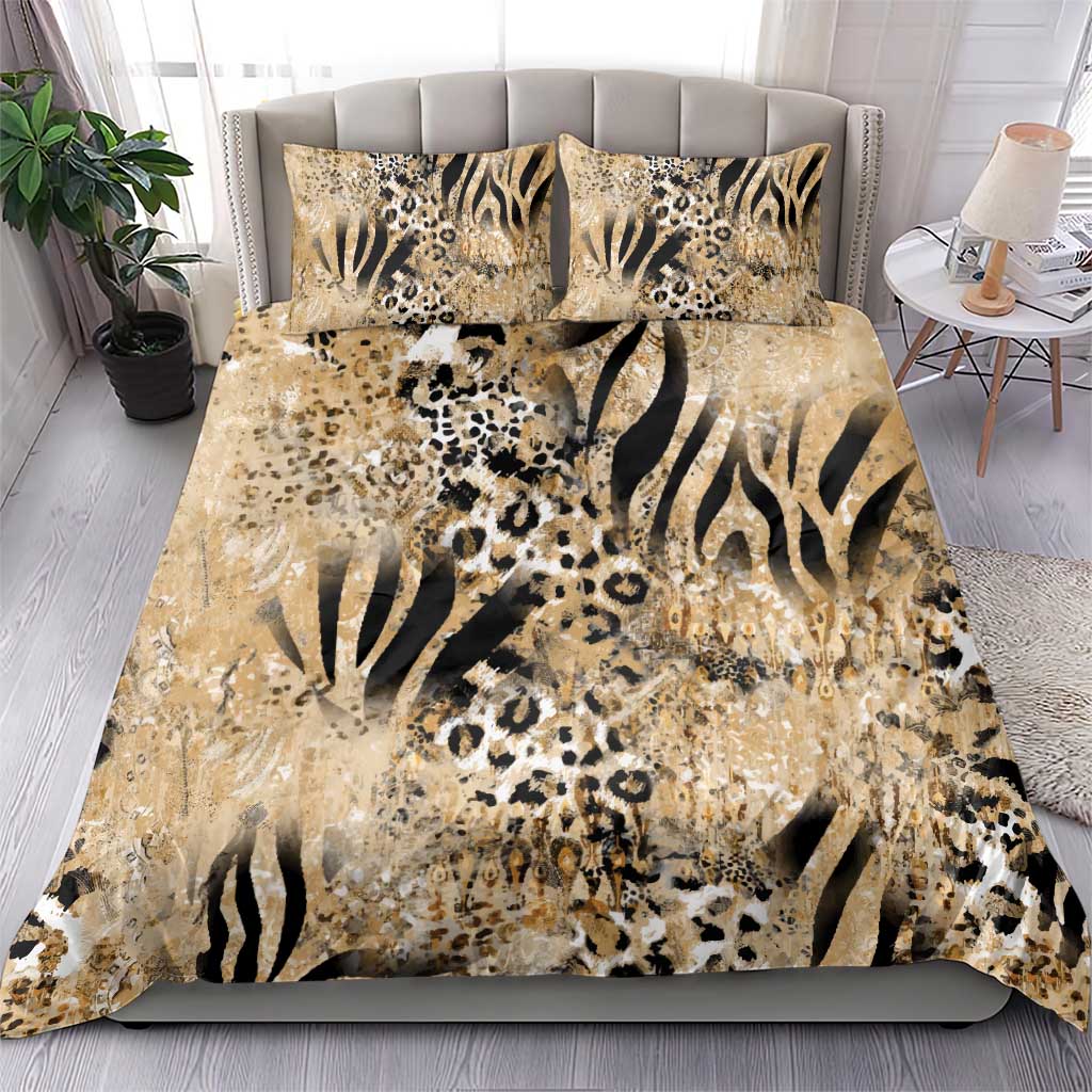 African Wild Animal Skins Bedding Set Zebra Tiger Leopard Mix Skin LT9