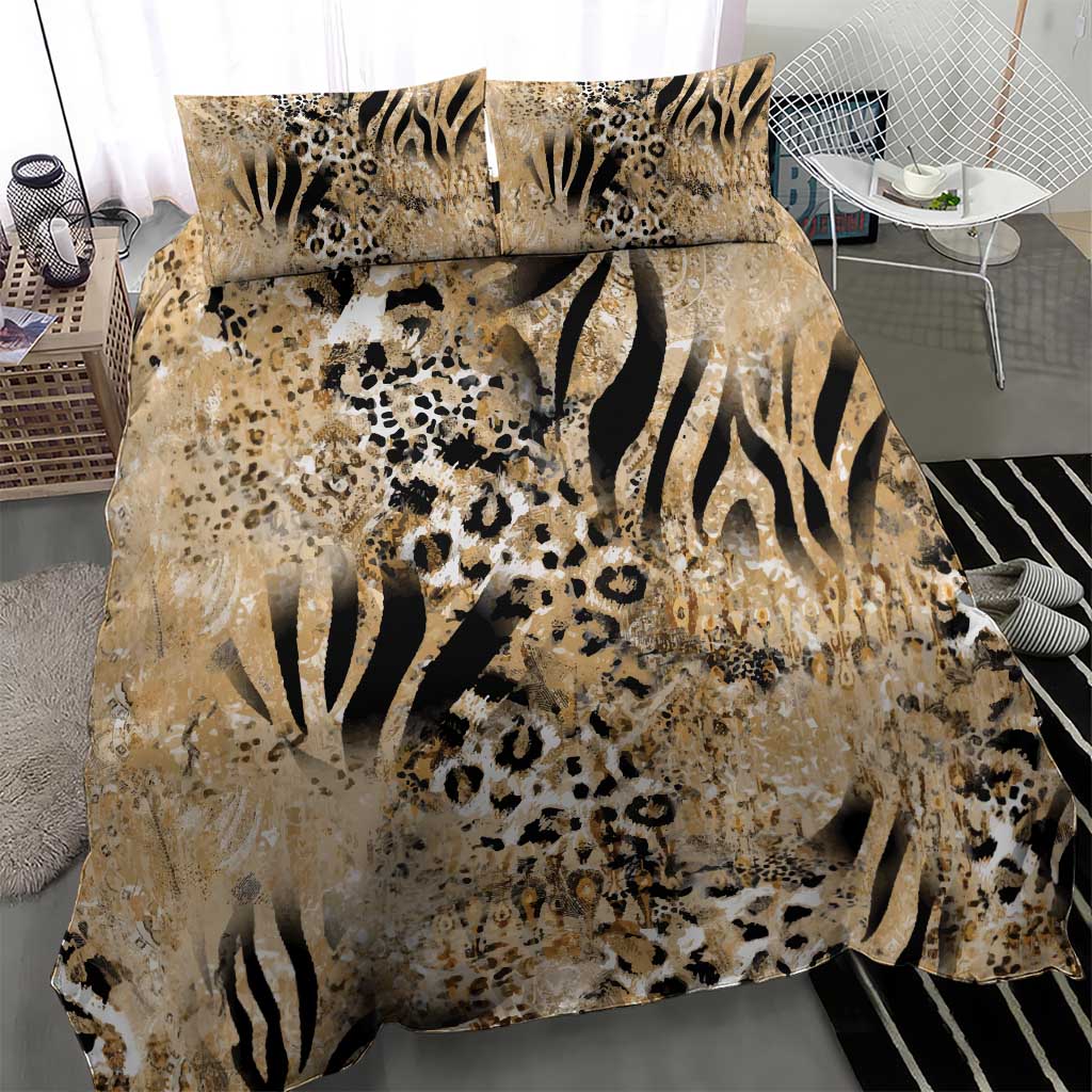 African Wild Animal Skins Bedding Set Zebra Tiger Leopard Mix Skin LT9