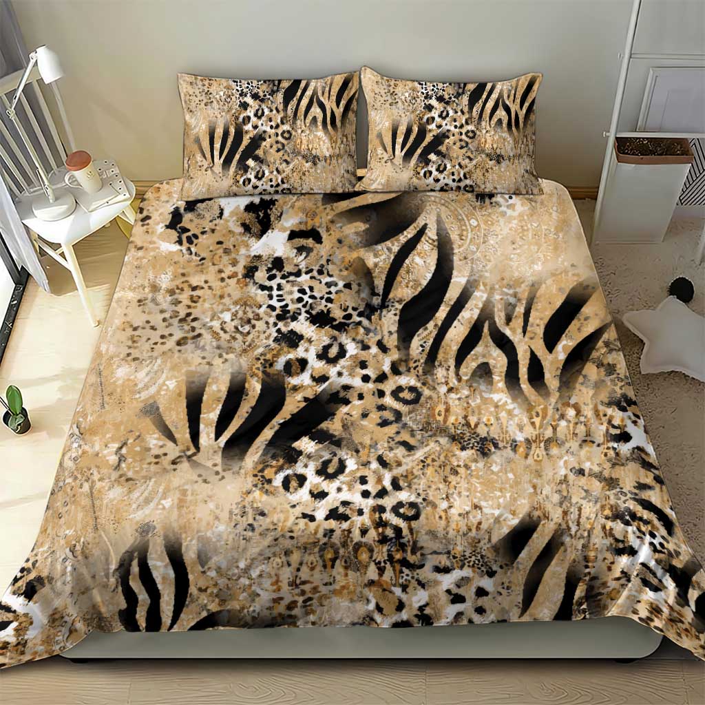African Wild Animal Skins Bedding Set Zebra Tiger Leopard Mix Skin LT9