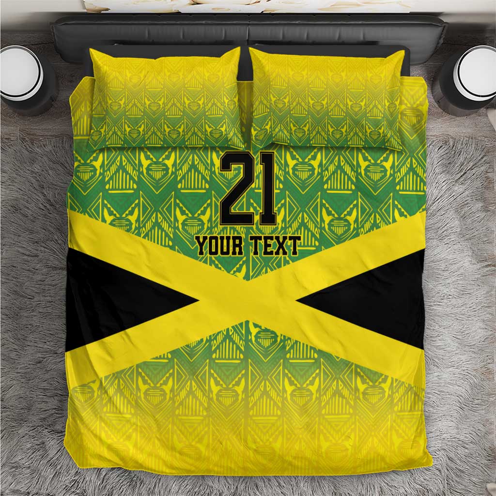 Afro-Jamaicans Custom Bedding Set Reggae Boyz With Traditional Pattern LT9