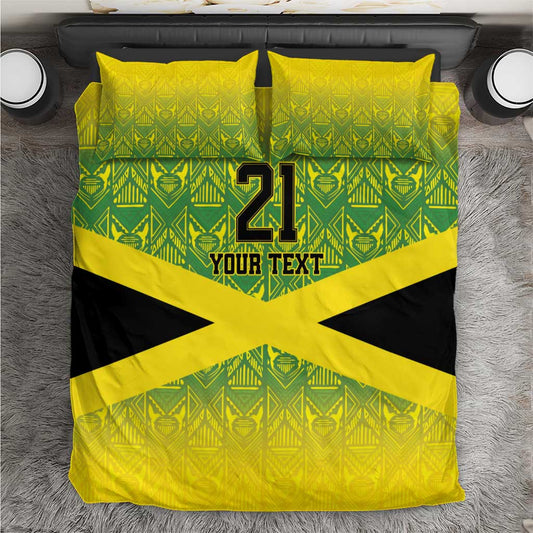 Afro-Jamaicans Custom Bedding Set Reggae Boyz With Traditional Pattern LT9