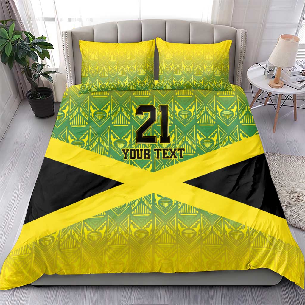 Afro-Jamaicans Custom Bedding Set Reggae Boyz With Traditional Pattern LT9