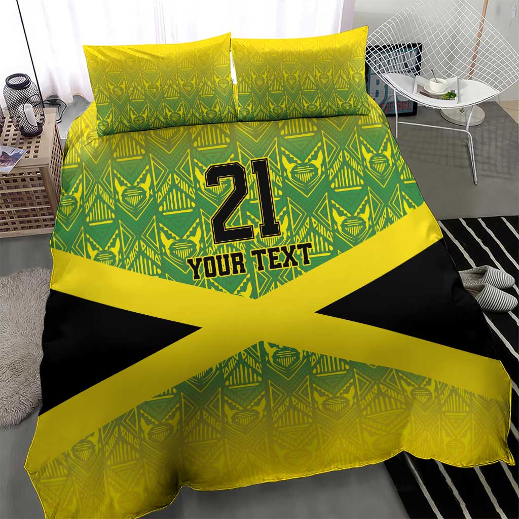 Afro-Jamaicans Custom Bedding Set Reggae Boyz With Traditional Pattern LT9
