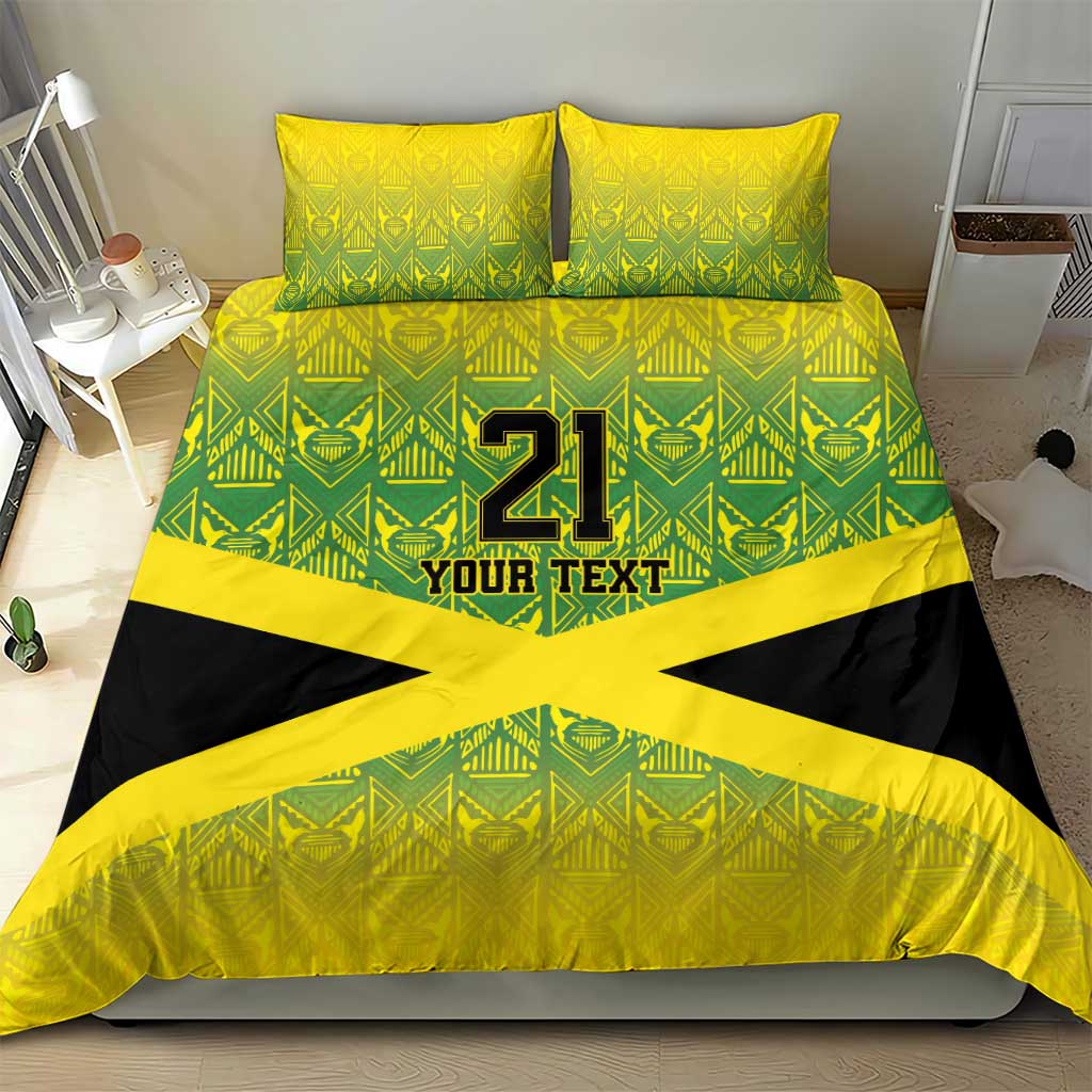 Afro-Jamaicans Custom Bedding Set Reggae Boyz With Traditional Pattern LT9