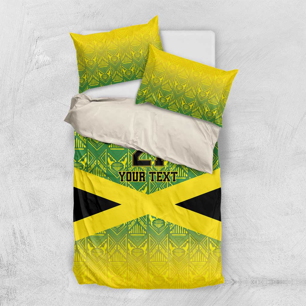 Afro-Jamaicans Custom Bedding Set Reggae Boyz With Traditional Pattern LT9