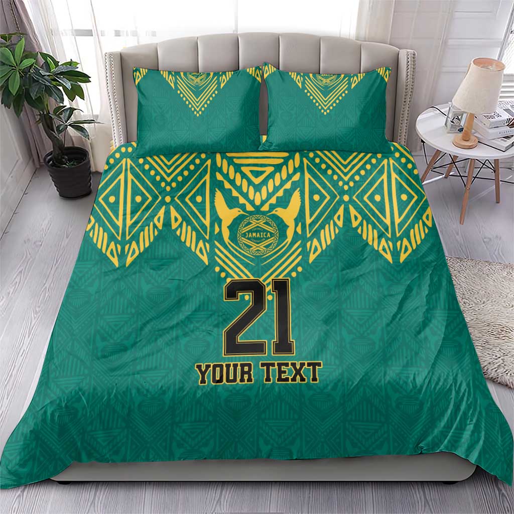 Afro-Jamaicans Tribal Custom Football Bedding Set Green Style LT9