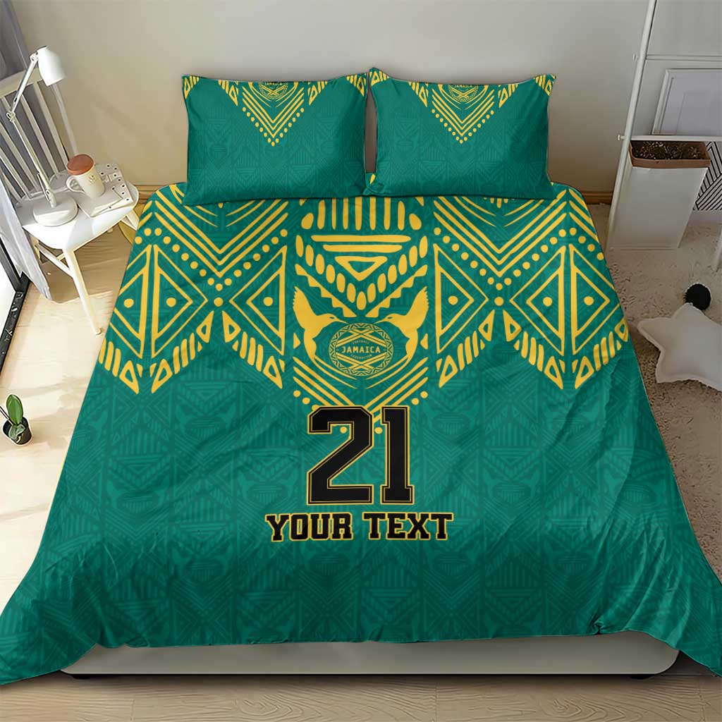 Afro-Jamaicans Tribal Custom Football Bedding Set Green Style LT9
