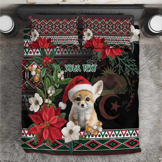 Algeria Christmas Personalized Bedding Set Fennec Fox Santa and Traditional Pattern LT9