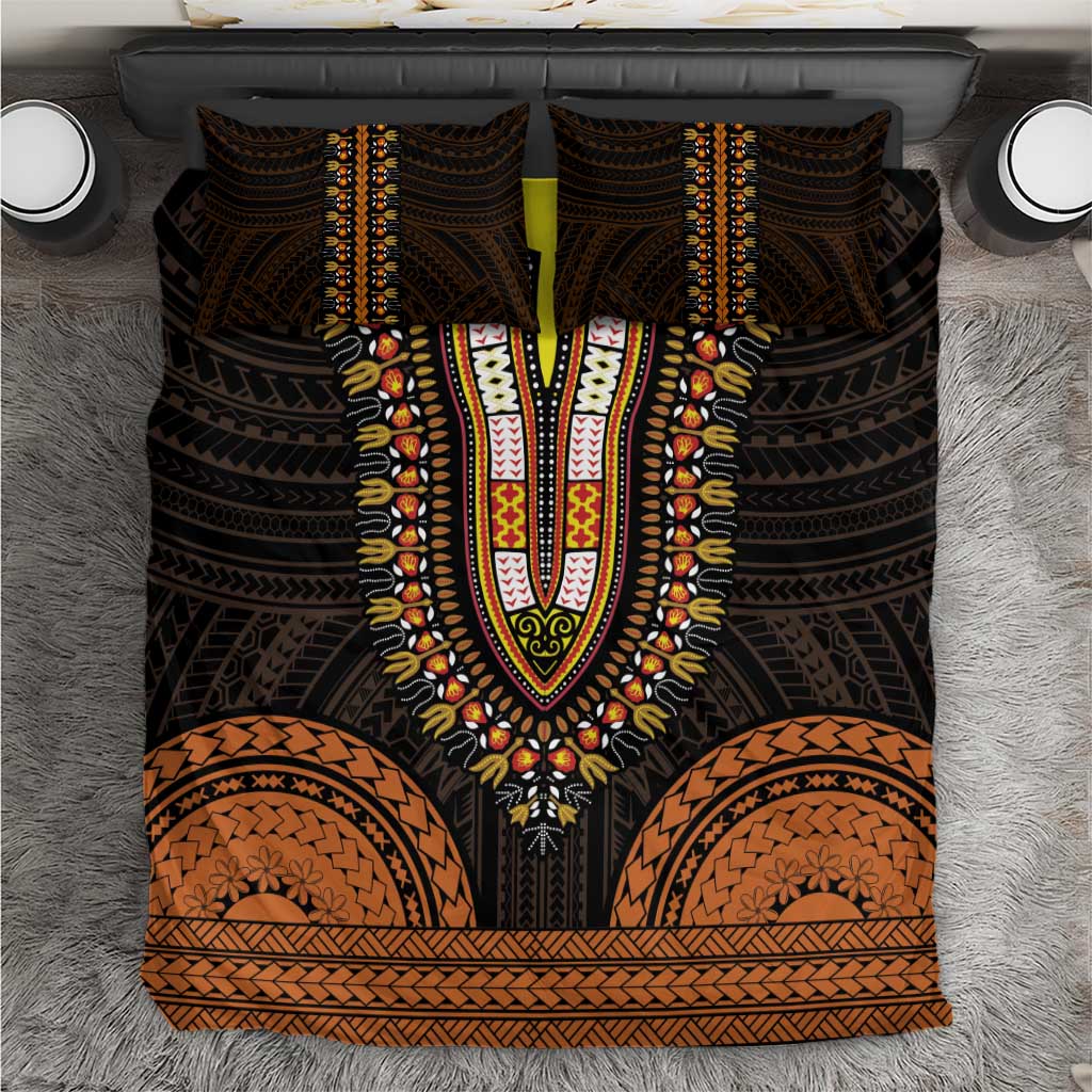 African Dashiki and Polynesian Pattern Bedding Set Gold LT9