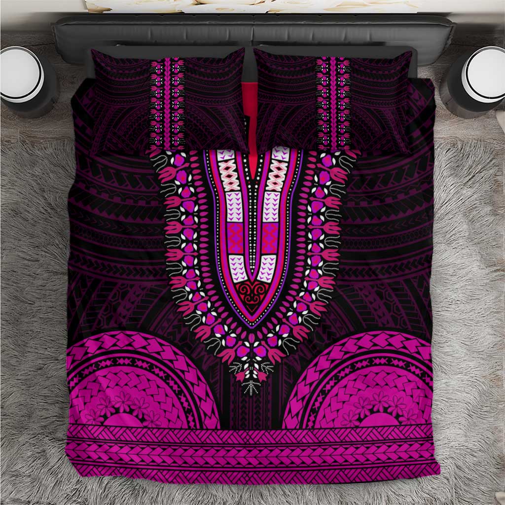 African Dashiki and Polynesian Pattern Bedding Set Pink LT9