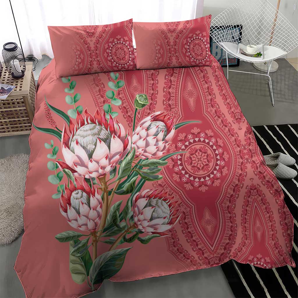 Afro King Proteas Dashiki Motif Bedding Set Peach Style LT9