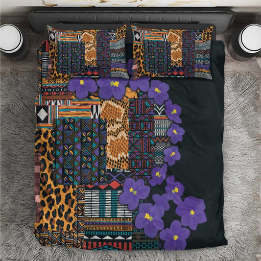 Afro Violets Flowers Bedding Set Mix Native Tribal Pattern LT9