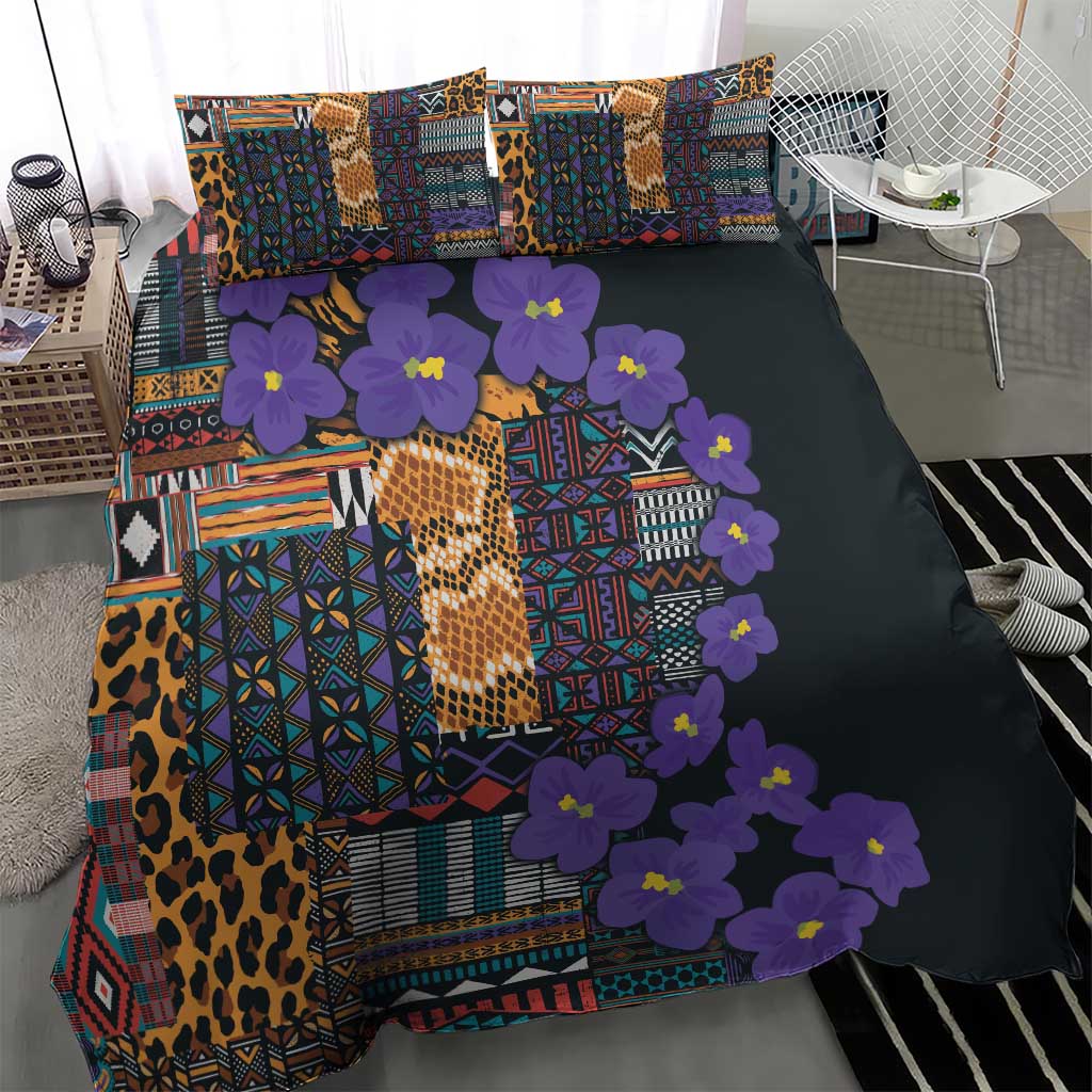 Afro Violets Flowers Bedding Set Mix Native Tribal Pattern LT9