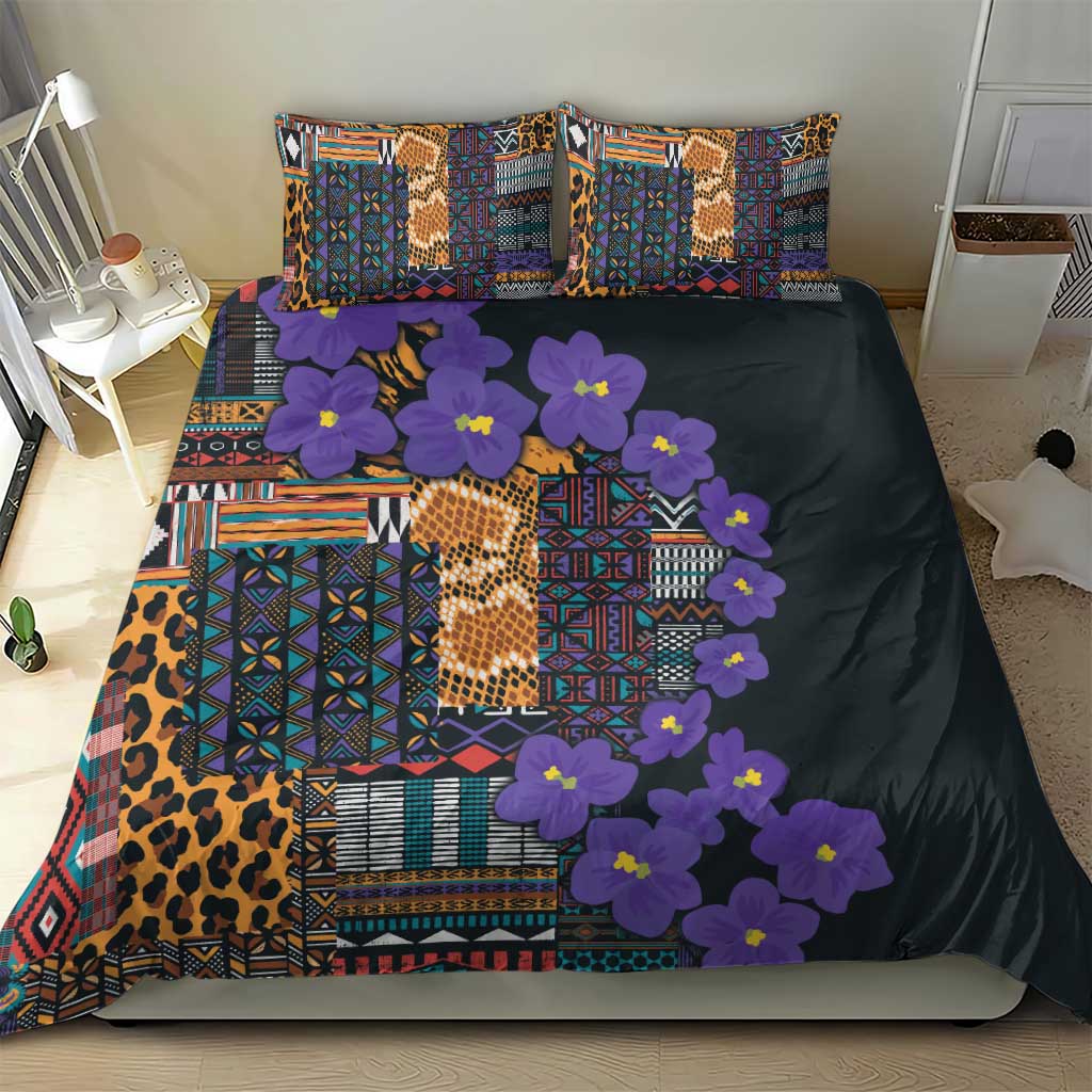 Afro Violets Flowers Bedding Set Mix Native Tribal Pattern LT9