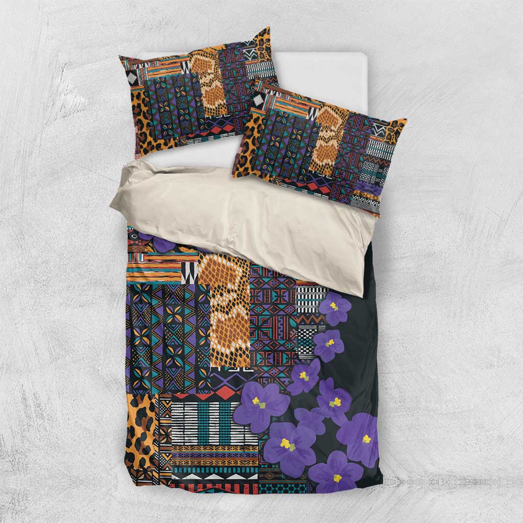 Afro Violets Flowers Bedding Set Mix Native Tribal Pattern LT9