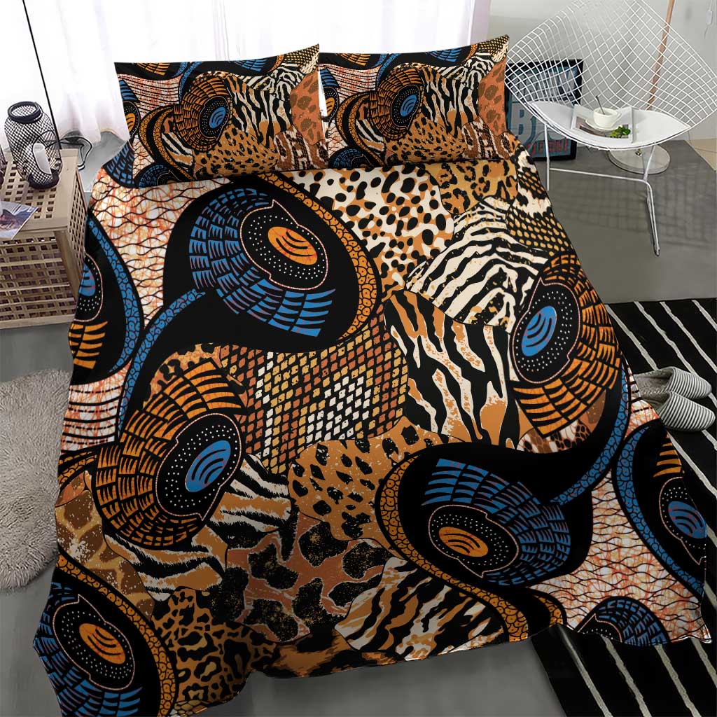 African Ankara Motifs Mixed Animal Skins Bedding Set LT9