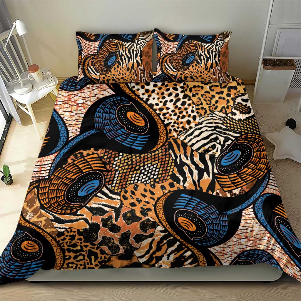 African Ankara Motifs Mixed Animal Skins Bedding Set LT9