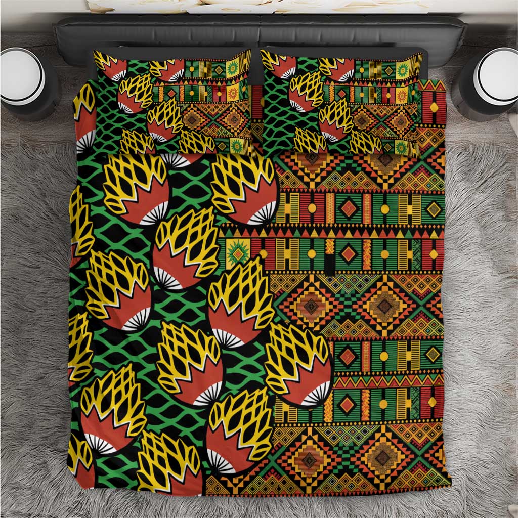 African Tribal Geometric Mixed Kanga Pattern Bedding Set LT9