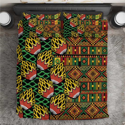 African Tribal Geometric Mixed Kanga Pattern Bedding Set LT9