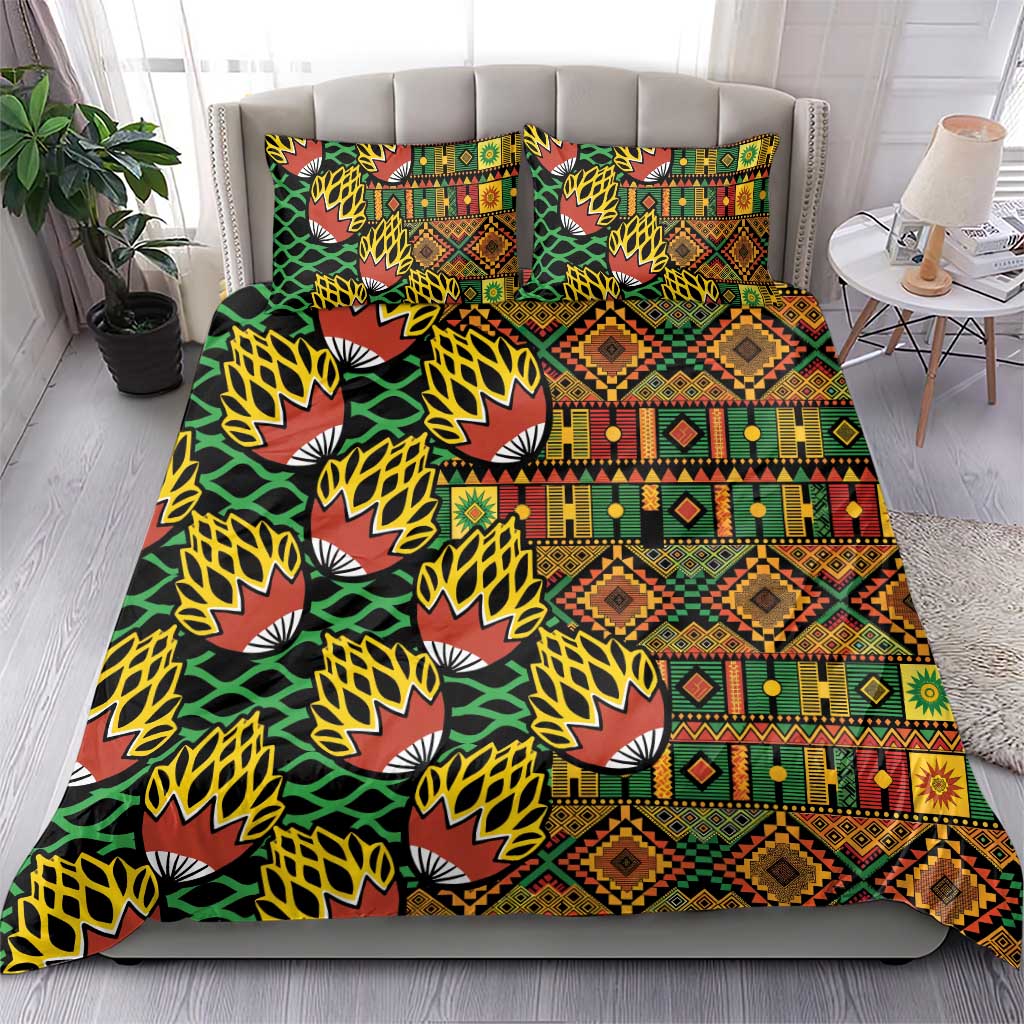 African Tribal Geometric Mixed Kanga Pattern Bedding Set LT9