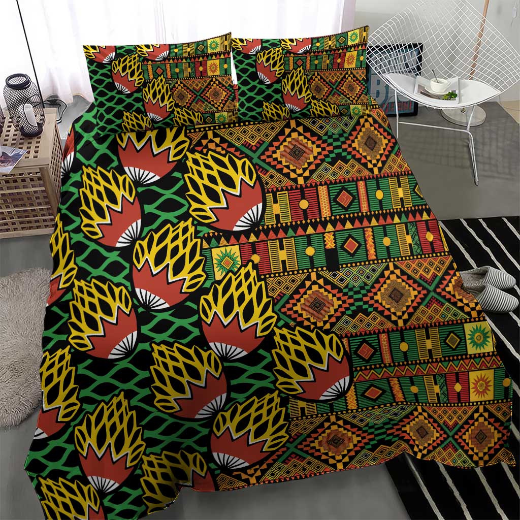 African Tribal Geometric Mixed Kanga Pattern Bedding Set LT9