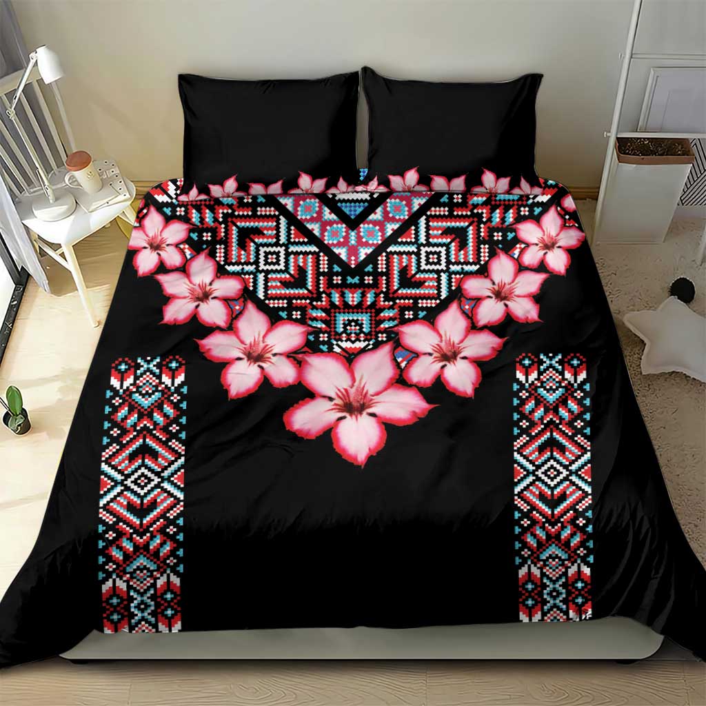 Afro Adenium Multiflorum Flowers Bedding Set Mix Native Tribal Pattern LT9
