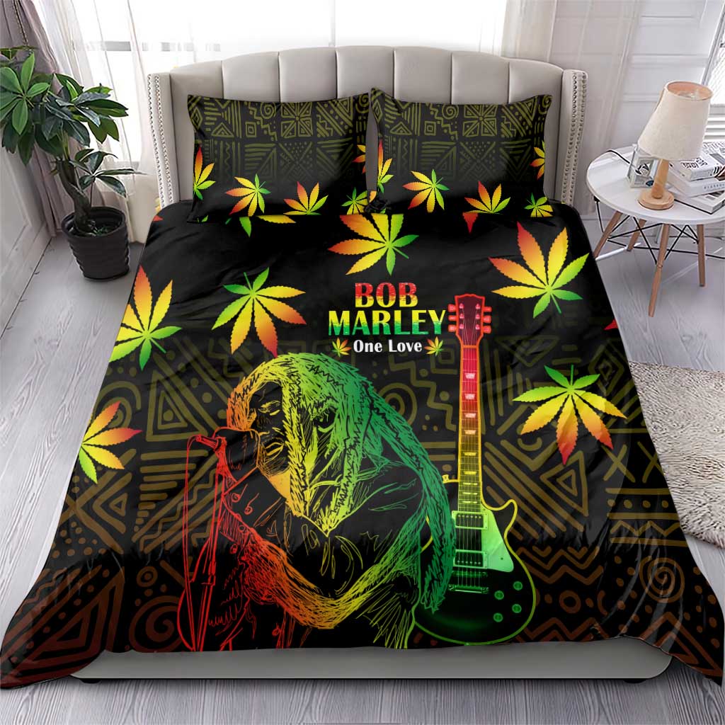 Afro Jamaica Legend Bob Day Bedding Set One Love Jamaican Reggae African Pattern LT14