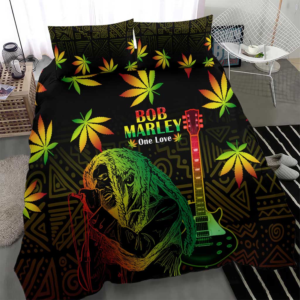 Afro Jamaica Legend Bob Day Bedding Set One Love Jamaican Reggae African Pattern LT14