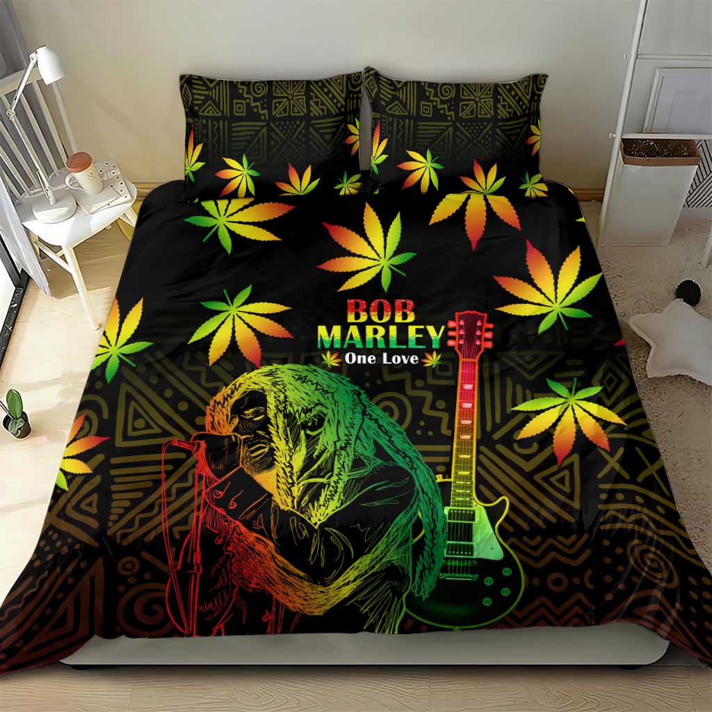Afro Jamaica Legend Bob Day Bedding Set One Love Jamaican Reggae African Pattern LT14